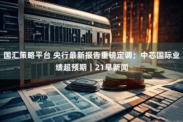 国汇策略平台 央行最新报告重磅定调；中芯国际业绩超预期｜21早新闻